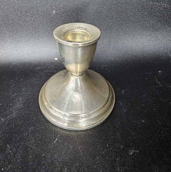 Vintage single‎ Sterling weighted candle stick holder - Picture 1 of 7